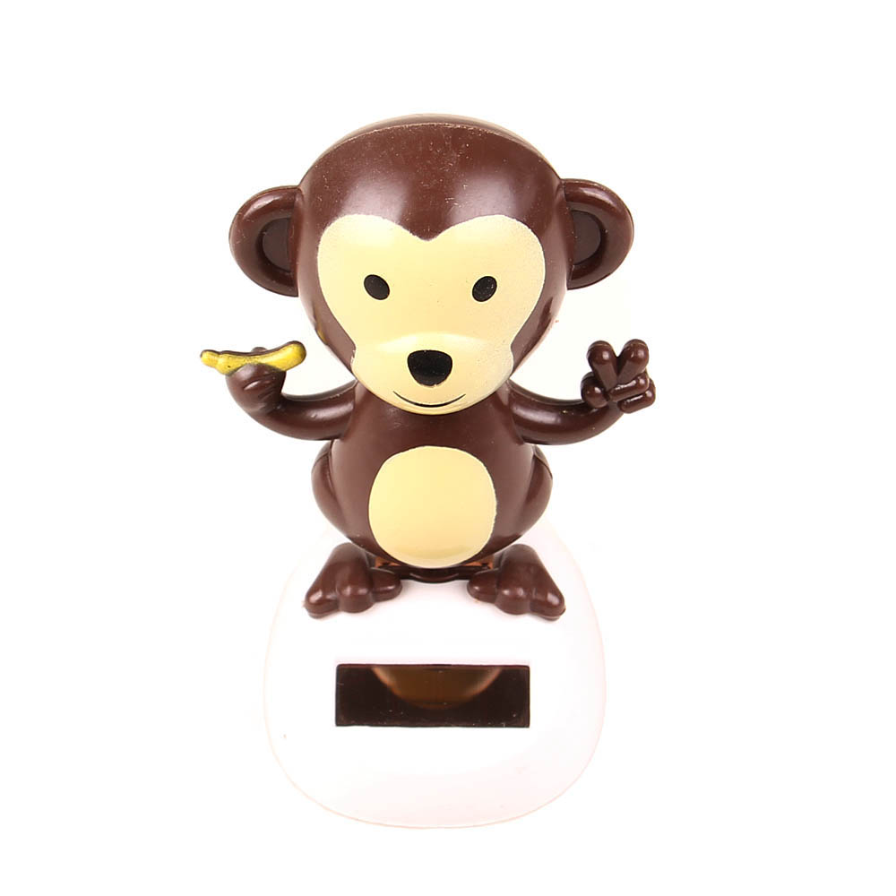 Solární tančící dekorace opička s banánem tmavě hnědá - попередній перегляд 1