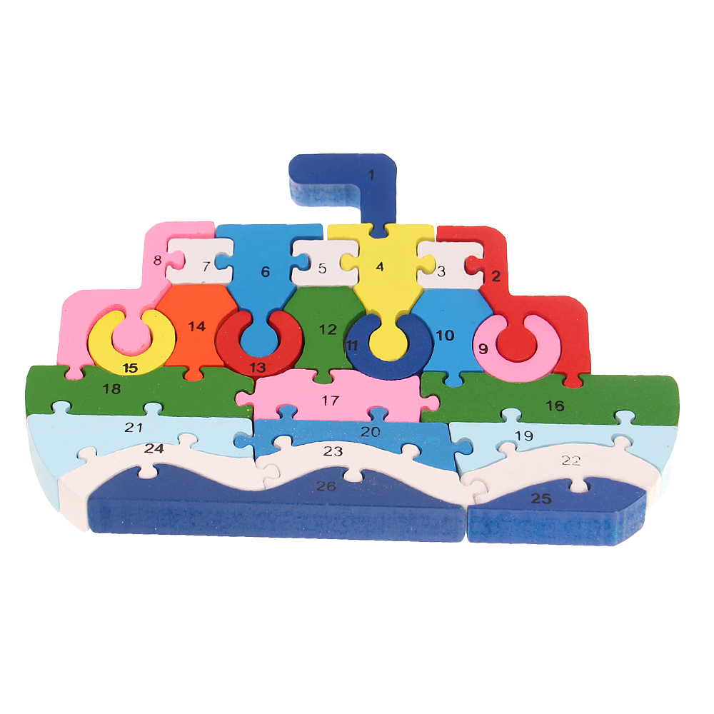 Vzdělávací dřevěné puzzle loď - попередній перегляд 1