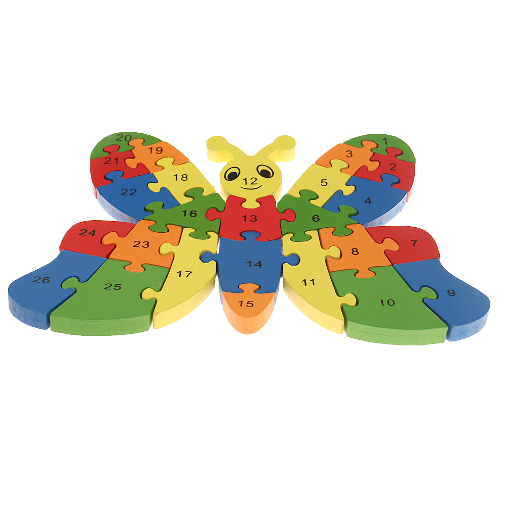 Vzdělávací dřevěné puzzle motýl var.1 - попередній перегляд 1