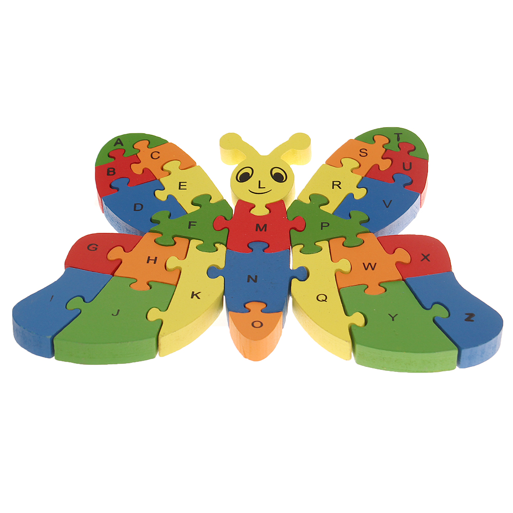 Vzdělávací dřevěné puzzle motýl var.1 - попередній перегляд 2