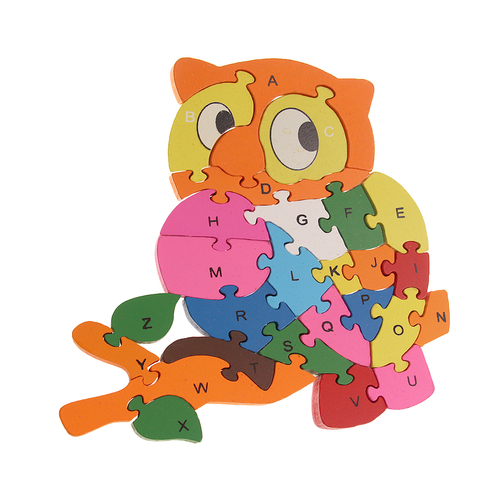 Vzdělávací dřevěné puzzle sova var.2      - попередній перегляд 1