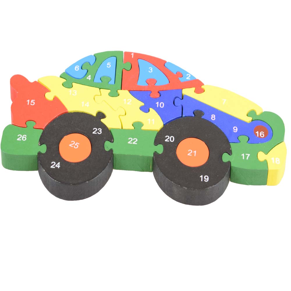 Vzdělávací dřevěné puzzle auto  - попередній перегляд 1