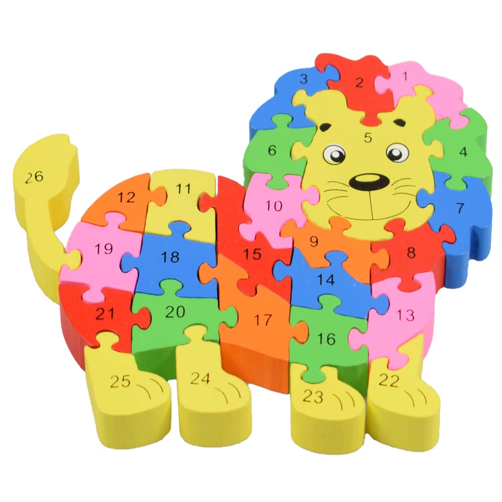 Vzdělávací dřevěné puzzle lev - попередній перегляд 1