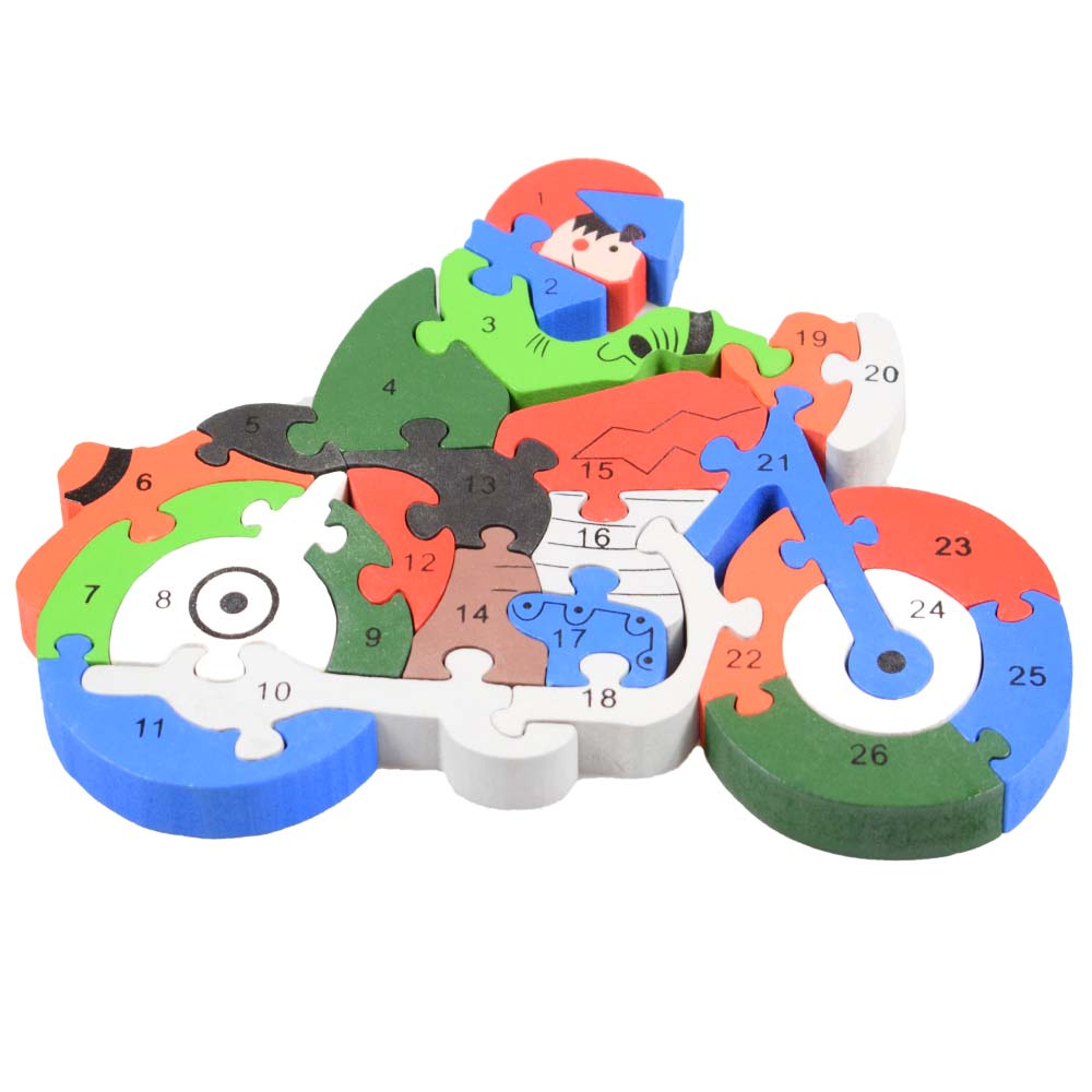 Vzdělávací dřevěné puzzle motorka - попередній перегляд 1