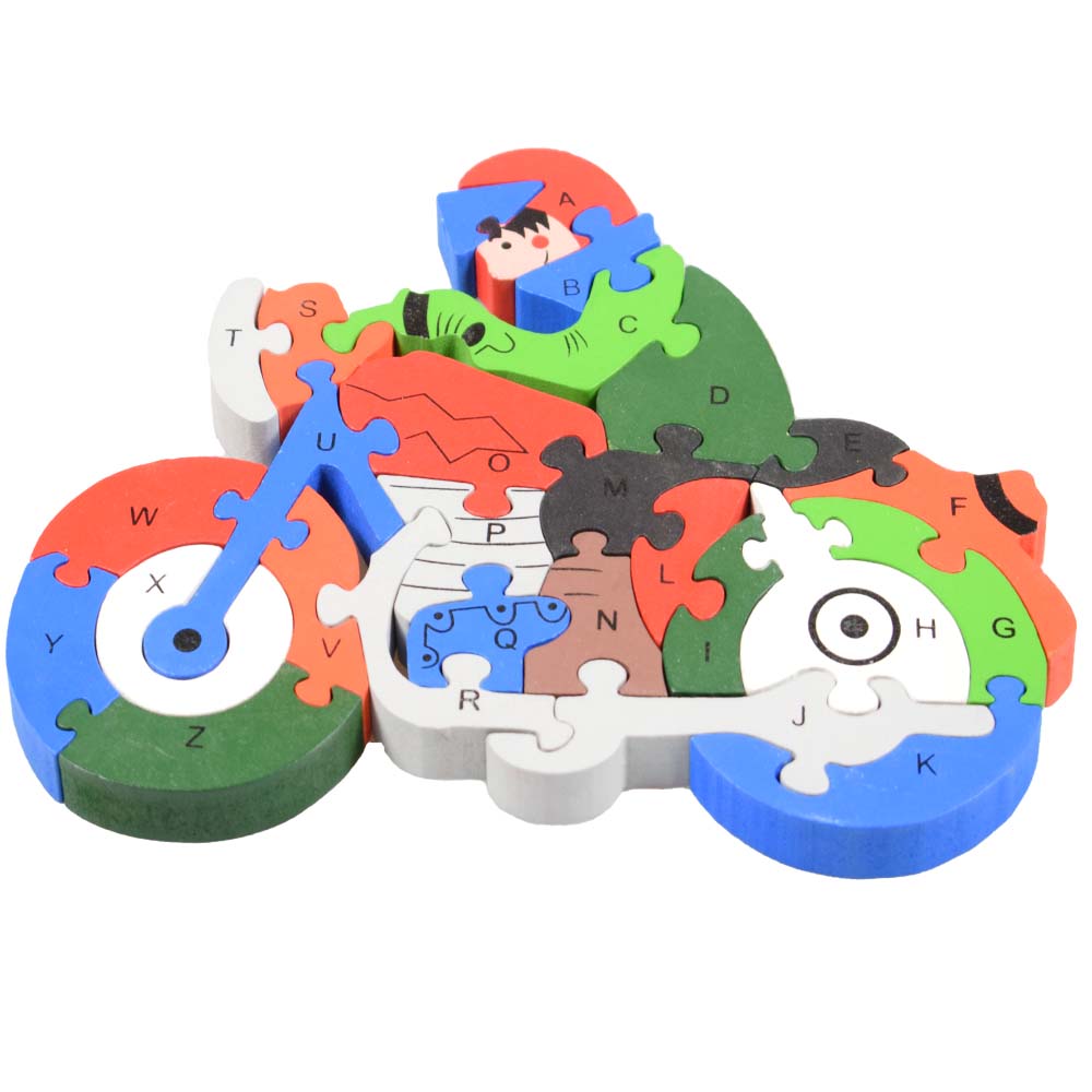 Vzdělávací dřevěné puzzle motorka - попередній перегляд 2