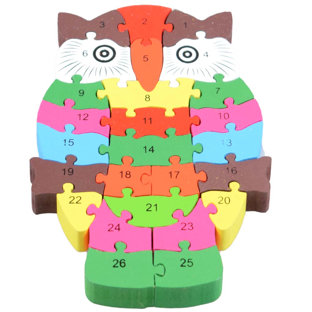 Vzdělávací dřevěné puzzle sova - попередній перегляд 2