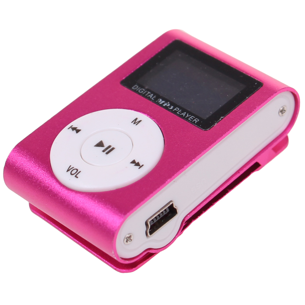 Mini MP3 přehrávač s displejem růžový - попередній перегляд 1