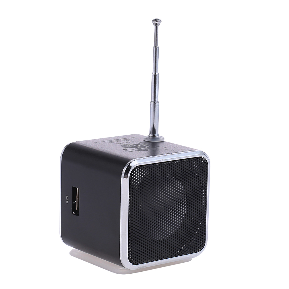 Mini bezdrátové přenosné FM LED radio černé - попередній перегляд 2