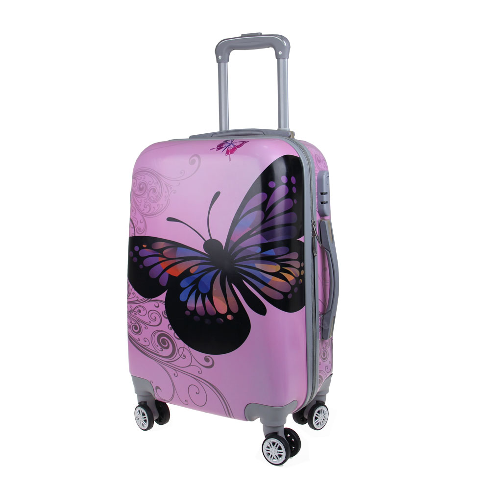 Sada 3 skořepinových kufrů (Pink Butterfly) - попередній перегляд 2