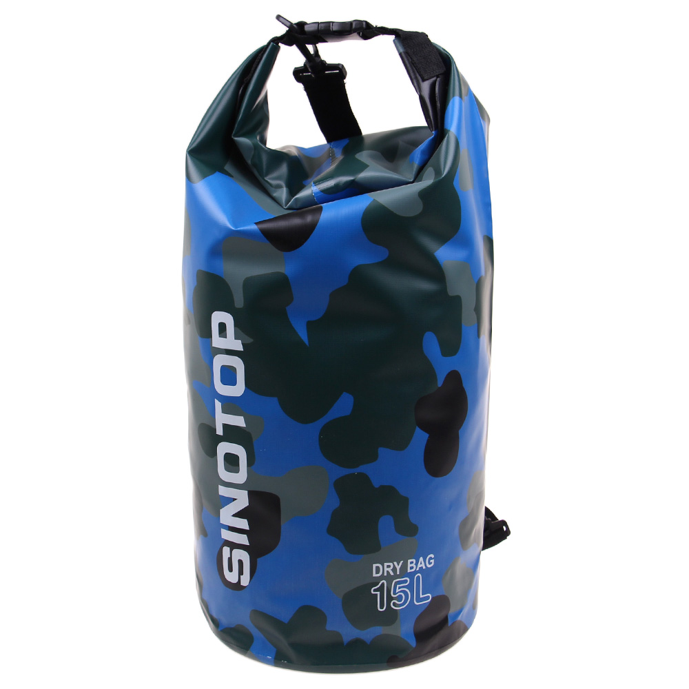Nepromokavý vak 15 l modrý maskáč - попередній перегляд 3